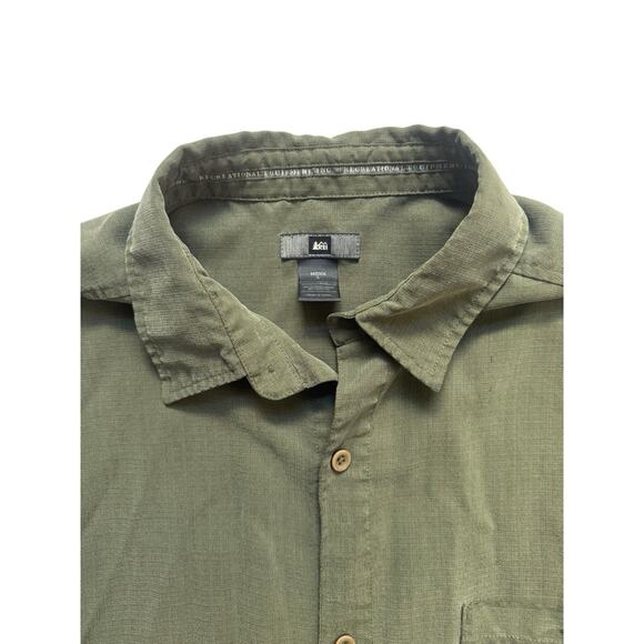REI Men's Green Button Down Long Sleeve Shirt size Large - Picture 2 of 6
